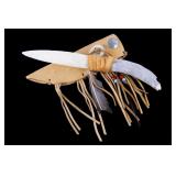 Plains Indian Bone Knife w/ Buckskin Sheath