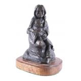 Blackfeet Mother & Child Bronze by Gordon Monroe