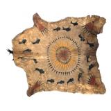 Kiowa Pictorial Buffalo Painted Large Hide 19th C.