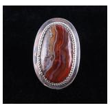 Navajo Crazy Lace Agate Ring by Charlie Chee Bowie