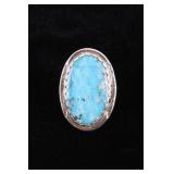 Hopi Stormy Mountain Turquoise Ring, Tawangyaouma