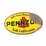 100% Pure Pennsylvania Pennzoil Sign c. Mid 1900