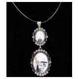 Navajo BL White Buffalo & Sterling Necklace LARGE
