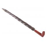 Sioux Twisted Stem Catlinite Bowl Pipe 19th C.
