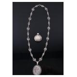 Victorian Sterling Silver Locket & Perfume Vial