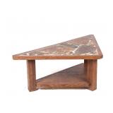 Handcrafted Stone Inlayed Oak Coffee Table