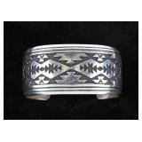 Navajo T&R Singer Large Sterling Silver Bracelet