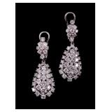 Vintage Estate 3.65ct Diamond 14K Dangle Earrings