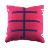 Doble Cruces Rojo Churro Wool Pillow by Luis Lazo