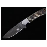 Rocky Mountain Rams Horn Damascus Bozeman Knife