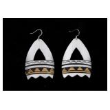 Navajo T&R Singer Sterling & 14K Gold Earrings