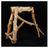 Unique Rustic Pine Log Saddle Stand