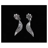 Navajo L. James Sterling Silver Floral Earrings