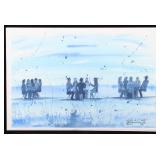 Original Watercolor by Crow Native Leland Stewart