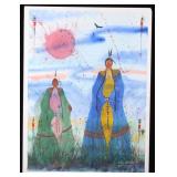 Original Watercolor by Crow Native Leland Stewart