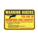 Mountain Lion Warning Sign from Canada