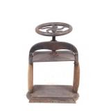 19th Century Iron & Oak Crank Book Press