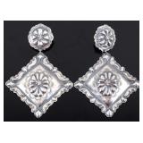 Navajo Tim Yazzie Hand Stamped Sterling Earrings