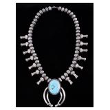 Navajo Chris Hale Kingman Turquoise Squash Blossom