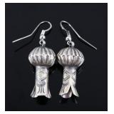 Navajo Chris Hale Sterling Silver Stamped Earrings