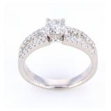 Art Deco Style 1.00 cts. Diamond 14K Gold Ring