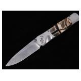 Tesoro Damascus Titanium Mammoth Tusk Knife