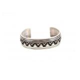 Navajo T&R Singer Stamped Sterling Silver Bracelet