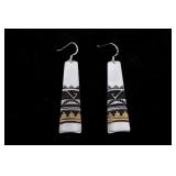 Navajo T&R Singer Sterling & 14K Gold Earrings