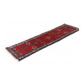 Sarouk Persian Hand Knotted Wool Runner Rug 1930s