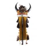 Sioux Beaded Hide Split Horn Buffalo Headdress