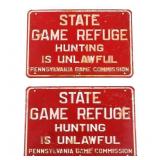 Pennsylvania Game Refuge No Hunting Signs