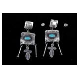 Navajo Yazzie Royston Turquoise & Silver Earrings