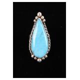 Navajo M. House Kingman Turquoise Sterling Ring