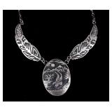 Navajo C John Sterling Silver Storyteller Necklace