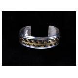 Navajo T&R Singer Sterling Gold Overlay Bracelet