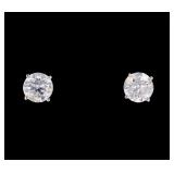 Brand New 2.01 ct. Diamond 18K Stud Earrings