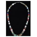 Navajo TR Singer Royston Turquoise Silver Necklace