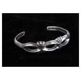 Navajo Sand Cast Sterling Silver Bracelet