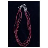 Hudson Bay Red White Heart Trade Bead Necklaces