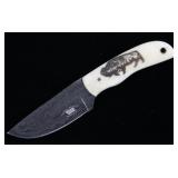 Yellowstone Buffalo Scrimshaw Damascus M.T. Knives