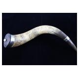 American Frontier Large Carved Master Powder Horn