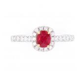 18k Gold Ruby & Diamond Ring