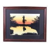 Original Signed Indian Brave Reflection Painting