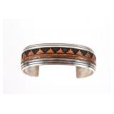Navajo T&R Singer Sterling Copper Overlay Bracelet