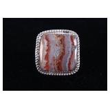 Navajo Crazy Lace Agate Ring by Charlie Chee Bowie
