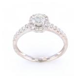 Graceful Halo Bezel Diamond 18K Gold Ring