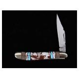 Navajo White Buffalo & Turquoise Buffalo Knife