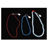 Chinese Qing Dynasty Peking & Turquoise Necklaces