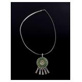 Navajo Sterling Petite Point Gaspite Necklace