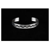 Navajo T&R Singer Stamped Sterling Silver Bracelet